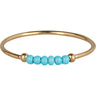 Anxiety Ring Palm Turquoise Beads Goldplated R985/KR120