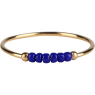 Anxiety Ring Palm Dark Blue Beads Goldplated R983/KR123 