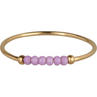 Anxiety Ring Palm Lilac Beads Goldplated R981/KR117 
