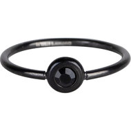 Charmin&rsquo;s ring R959 Donut black and black crystal