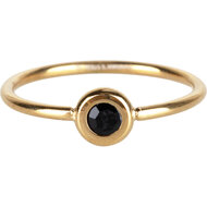 Charmin&rsquo;s ring R957 Donut Gold-plated and black crystal