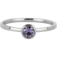Charmin&#039;s Ring Birthstone Februari Paars Lila Kristal Staal Iconic R1593