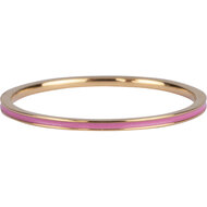 Charmin's Smalle Ring Petite Steel Goudkleurig Roze Emaille R925