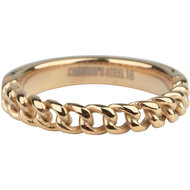 Charmin&#039;s Goudkleurige Ketting-ring Half Ketting Half Glad Staal R877