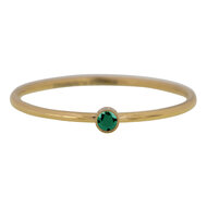 Charmin&#039;s Birthstone Ring Mei Groene Emerald Steen Goldplated R790/KR96