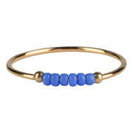 Anxiety Ring Palm Blue Beads Goldplated R084/KR122 