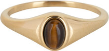 Charmin&rsquo;s R1079 Zegelring Ovaal Tigereye Steen Gold