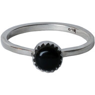 Charmin's Zilveren Ring Ronde Onyx R038 &ndash; Authentiek Handgemaakt Zilver 