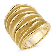 Charmin's Goudkleurige Chunky Ring met Organische Vormen Staal R1790 &ndash; Modern en Gedurfd