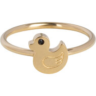 KIDZ Goudkleurig Kinderring Klassiek Eendje Staal KR155 &ndash; Super Schattig