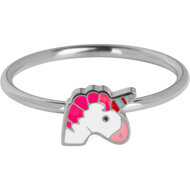 KIDZ Kinderring Staal met Unicorn Hoofdje KR198 &ndash; Magisch en Kleurrijk