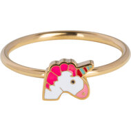 KIDZ Children&#039;s Ring Gold-Colored Steel with Unicorn Head KR199 &ndash; Magical and Colorful