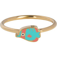 KIDZ Kinderring Goudkleurig Staal met Clownvisje KR217 &ndash; Speels en Vrolijk