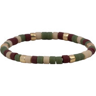 Charmin&#039;s  Miyuki Kralen Goud Wit Bruin Groen Anxiety Fidget Ring R1663