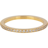 Charmin&rsquo;s Goudkleurige Stapelring Alliance Witte Kristal 1,2MM Staal R1471
