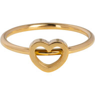 Ring Goudkleurig Open Hartje Staal KR133 