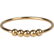 R1064 Classic Anxiety Fidget Ring 5 Balletjes Goudkleurig