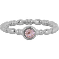Charmin's Stalen Ring met Roze Rond Steentje R1505 &ndash; Vintage en fris