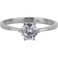 Charmin&rsquo;s Classic Verloving White Ring Staal R1623