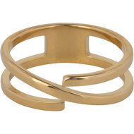 Charmin's Gold-Colored Wide Airy Ring with Double-Sided Design Steel R1152 &ndash; Unique and Versatile