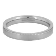 Charmin's Licht Matte Ring met Bewerking aan de Zijkant Staal R1414