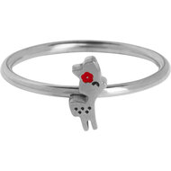 KIDZ Gold-colored Children's Ring Bambi Deer Flower Steel KR151 &ndash; Old school Charm