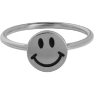 Goldfarbener Smiley Kinderring Stahl KR165 - Freude am Finger
