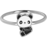 Bague pour enfants KIDZ en &eacute;mail dor&eacute; Panda Bear Steel KR205 - l'ours le plus aim&eacute;