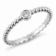 Charmin's Bollentjes Ring met Wit Rond Steentje R1639