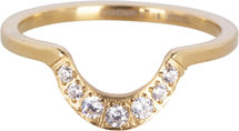 Charmin’s stapelring goud R551 Half Moon Crystal CZ Gold Staal