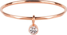 Charmin’s stapelring rosé-goud R578 Dangling Crystal CZ Rose Gold Staal
