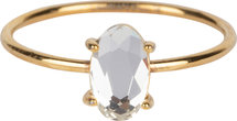 Charmin’s stapelring goud R650 Shine Big Gold Crystal CZ Staal