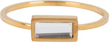 Charmin’s stapelring goud R709 Crystal Cube Gold Staal