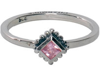 OP=OP Charmin's stapelring zilver R009 Pink 'Diamond Ace' STAFFELKORTING