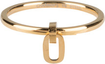 Charmin’s stapelring goud R707 Dangling Oval Gold staal