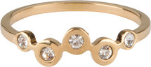 Charmin’s stapelring goud R658 Bubbels Crystal CZ Gold Staal