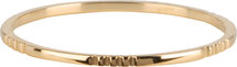 Charmin’s goudkleurige stapelring R738 Small Basics 6 triple engravings goldplated staal