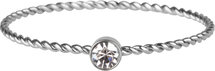 Charmin’s stapelring Staal R944 Shine Bright Twisted Steel and white crystal