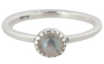 Charmin’s stapelring zilver R296 Labradorite 'Natural Stone'