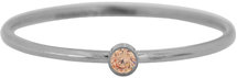Charmin’s stapelring staal R496 Shine Bright 2.0 Steel with topaz crystal
