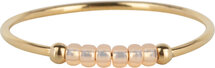 R1139 Anxiety Ring Palm Peach Pink Goldplated