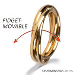 R1066 Rolling Anxiety Fidget Ring Goudkleurig