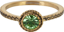 Charmin's ring R1097 Birthstone August Light Green Stone Goldplated Iconic Vintage