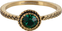 Charmin's ring R1095 Birthstone May Dark Green Stone Goldplated Iconic Vintage