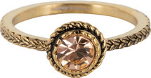 Charmin's ring R1099 Birthstone November Champagne Stone Goldplated Iconic Vintage