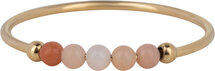 Charmin's Anxiety Ring NaturalStones Roze Aventurijn Beads Goldplated Palm R1197