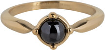 Charmin’s Ovale Elegante Zwarte Hematiet Ring Gold R1168