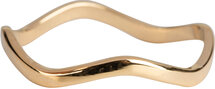 Charmin’s goudkleurige stapelring R797 Smooth Waves goldplated staal