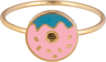 KR104 Donut Goud staal Kinderring