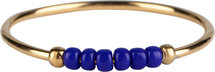 R0983 Anxiety Ring Palm Dark Blue Beads Goldplated